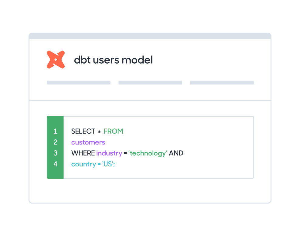 dbt users model with SQL query.
