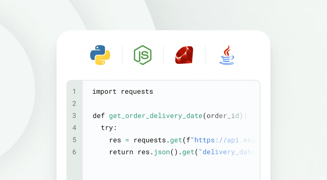 Illustration showing custom code functions that generate an order delivery date.