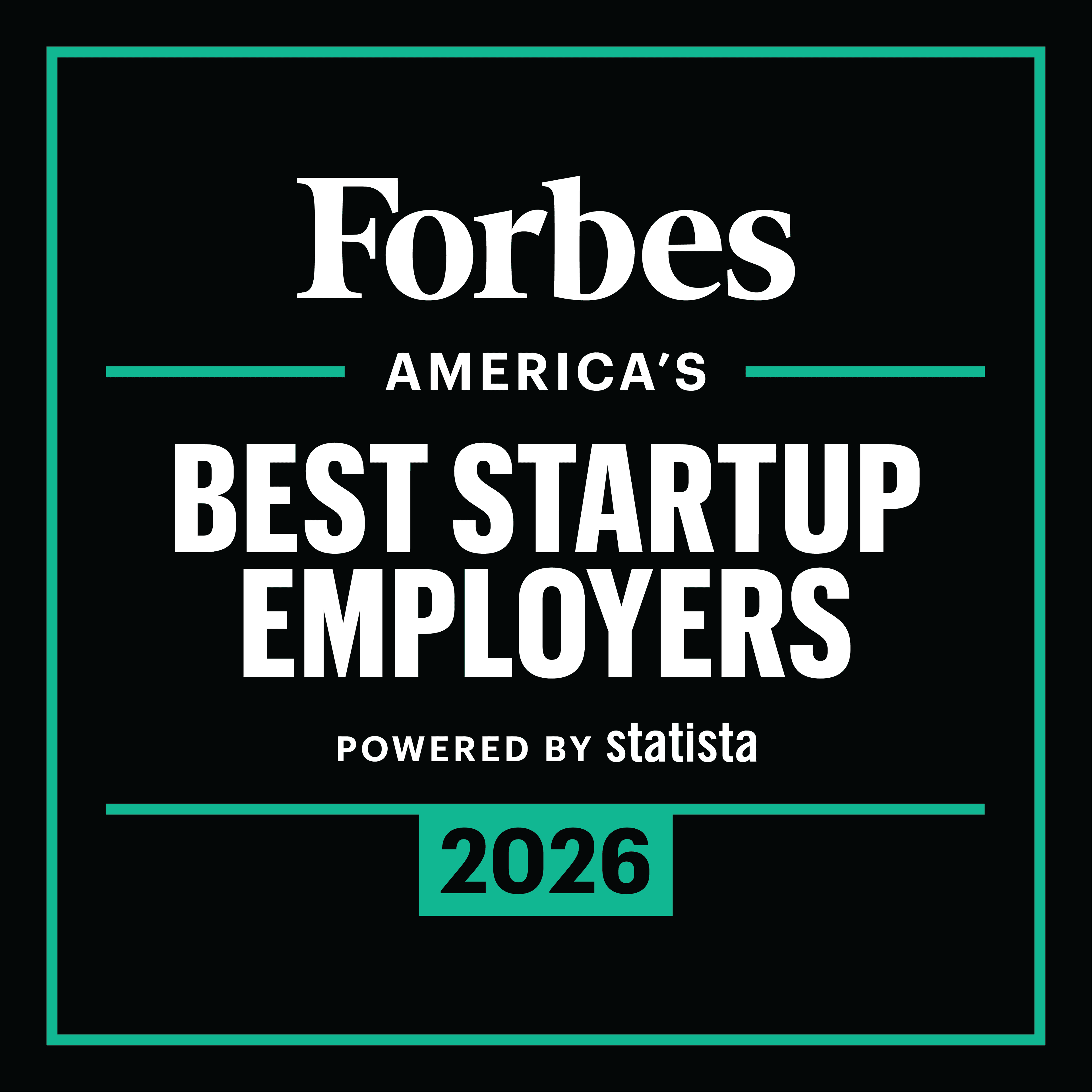 Forbes 2026: America's best startup employers, powered by statista.