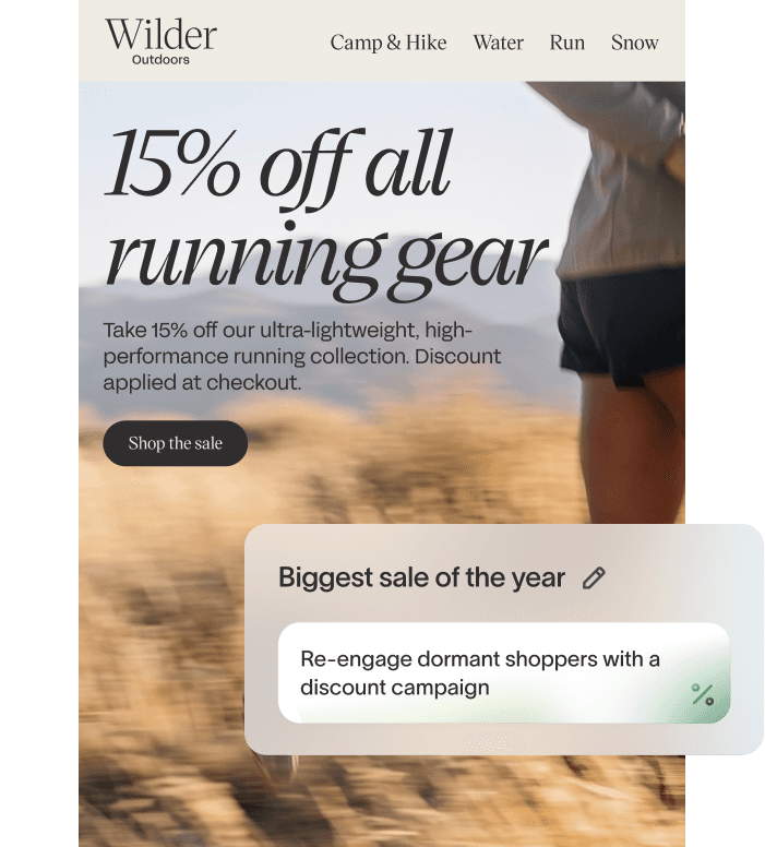 Generated lifecycle campaign concepts for: Re-engage dormant shoppers with a discount campaign