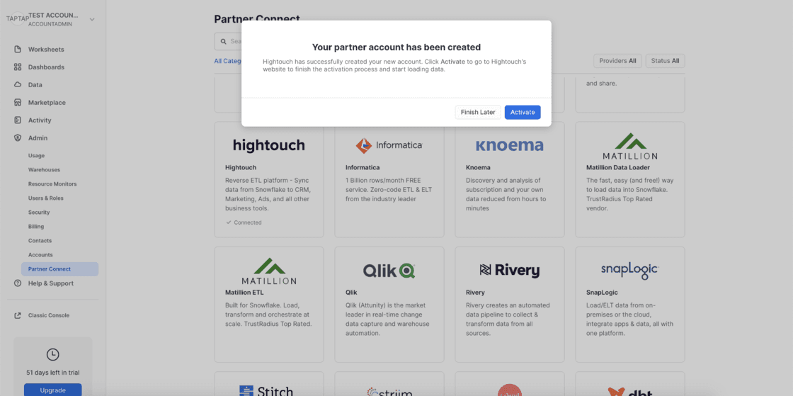 Image Snowflake Partner Connect