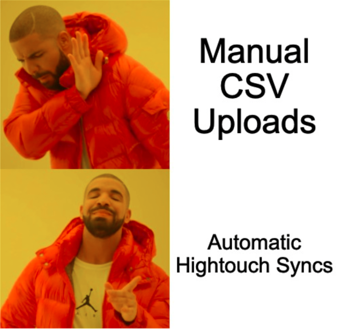 A meme about manual csv uploads