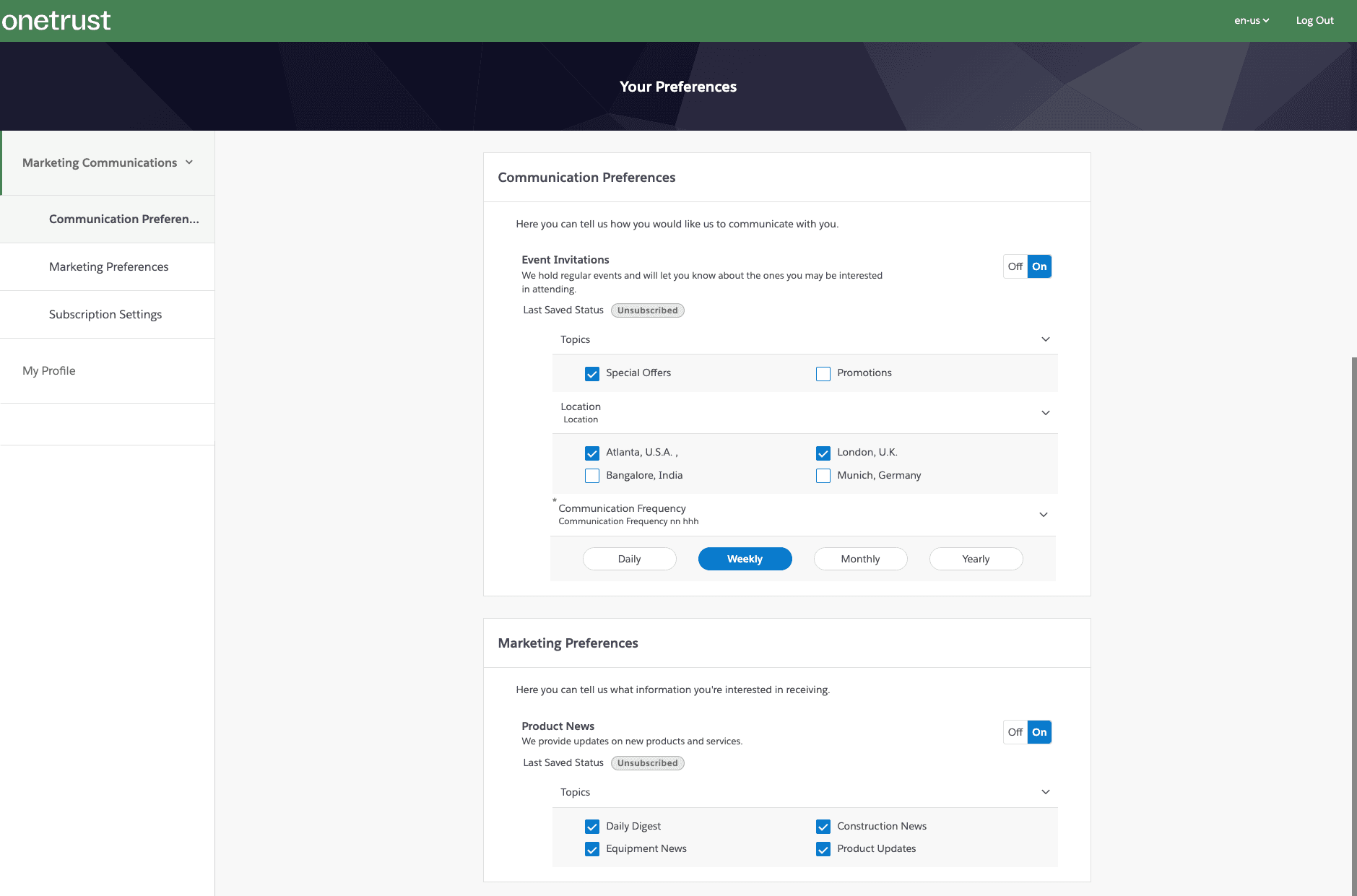 OneTrust consent management