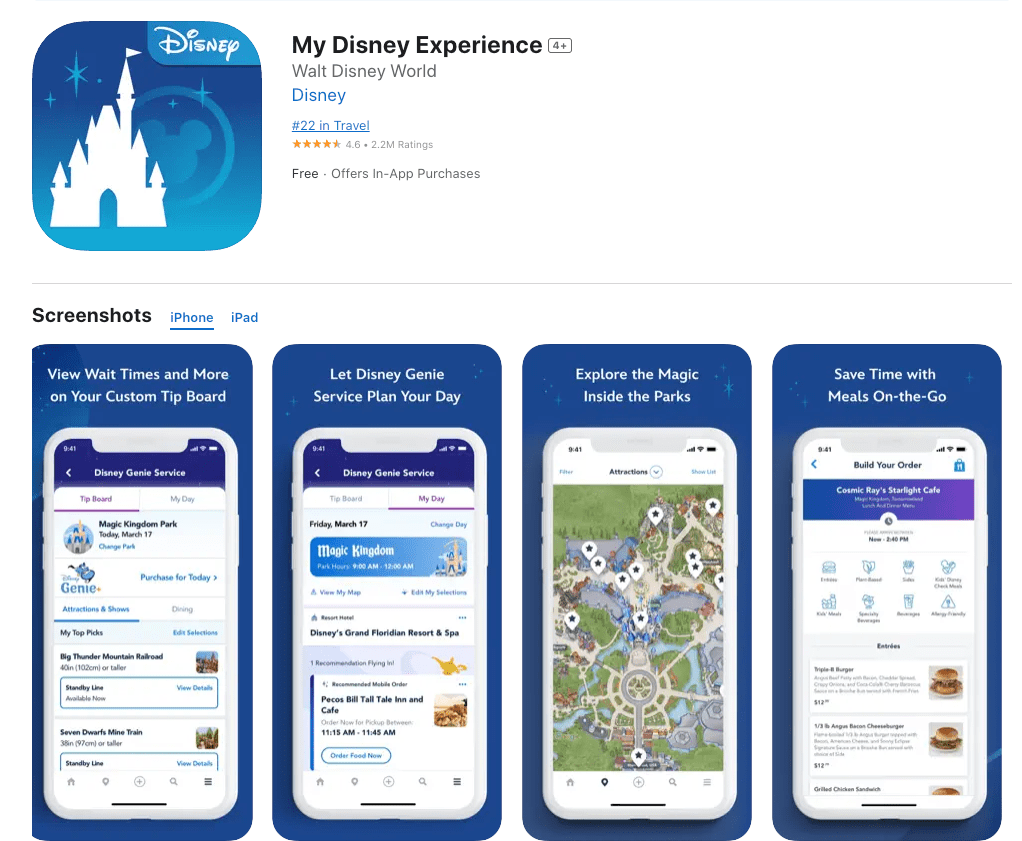 The Disney Experience app that helps Disney with their omnichannel marketing