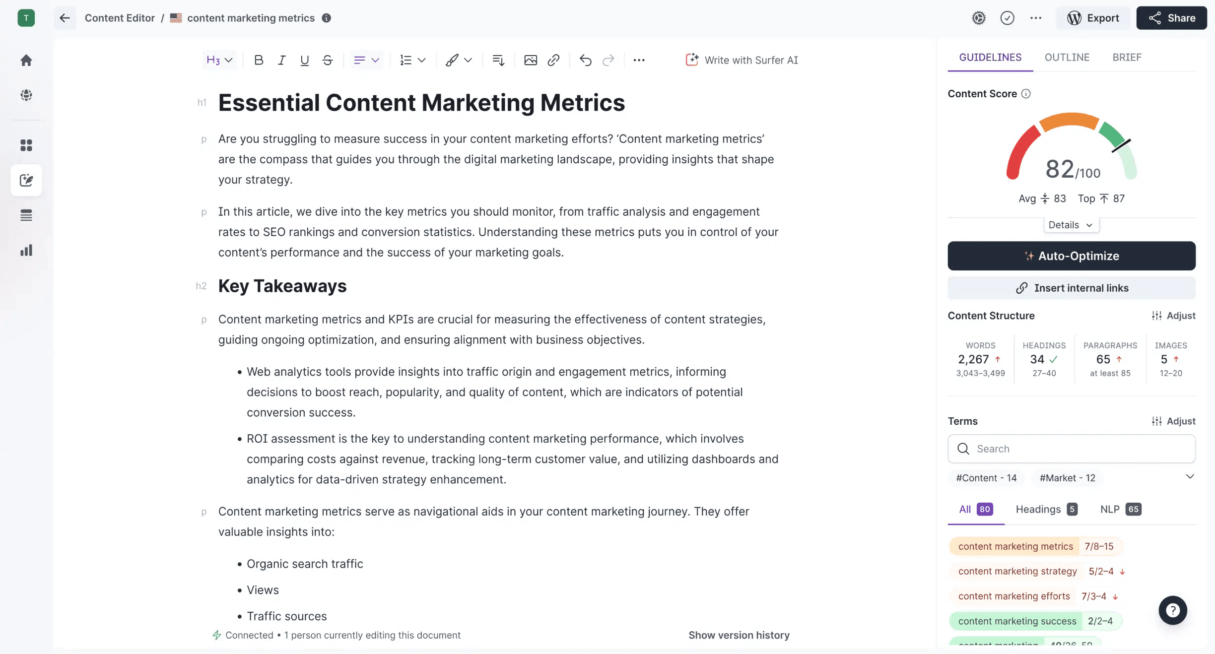 The SEO editor for SurferSEO