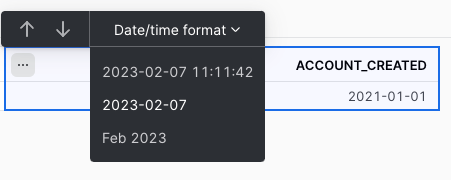 A screenshot of how to change the format of the data and time data type.