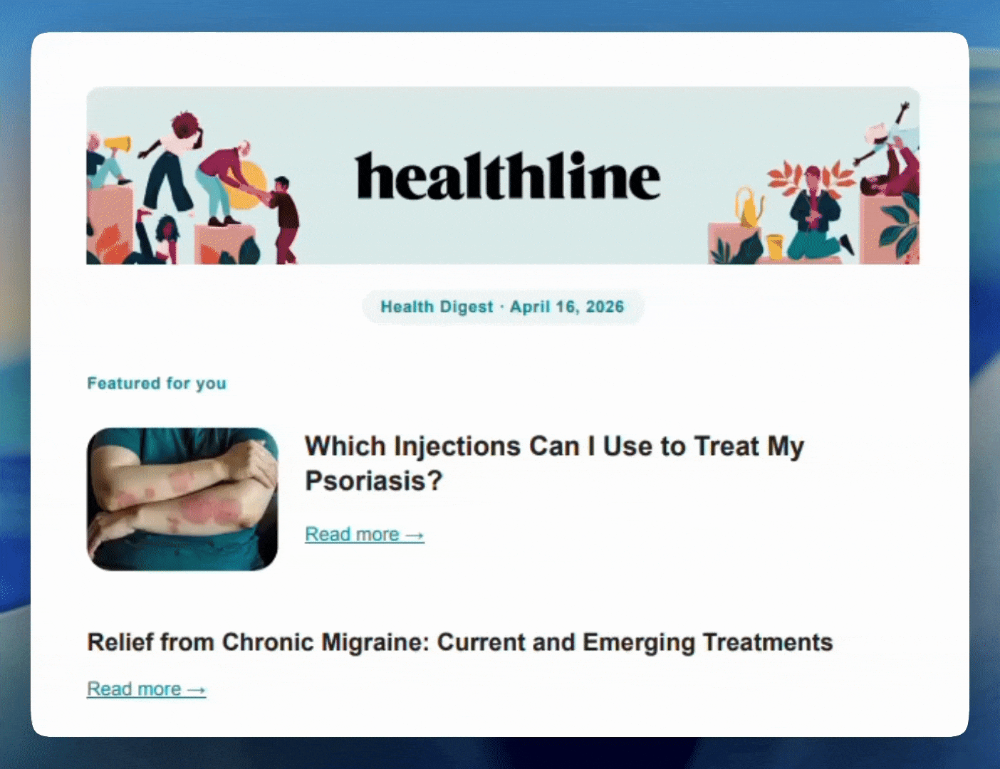 The personalized Healthline Digest, built end to end inside Lifecycle Studio.