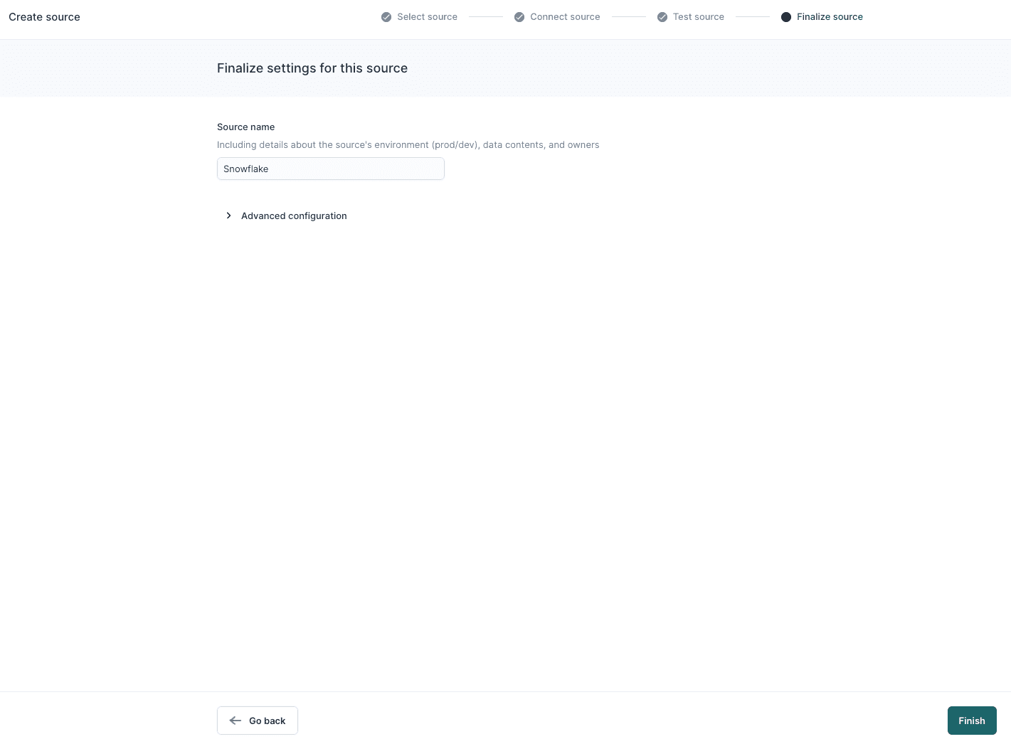 Finialize your data source settings in Hightouch
