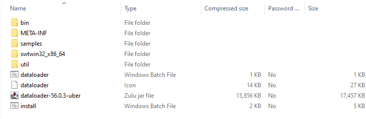 image of Data Loader zip file