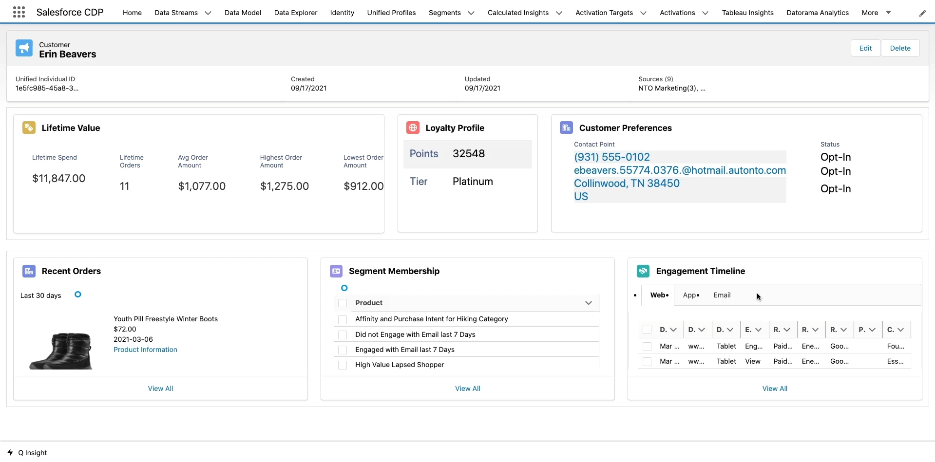 Overview of Salesforce CDP UI