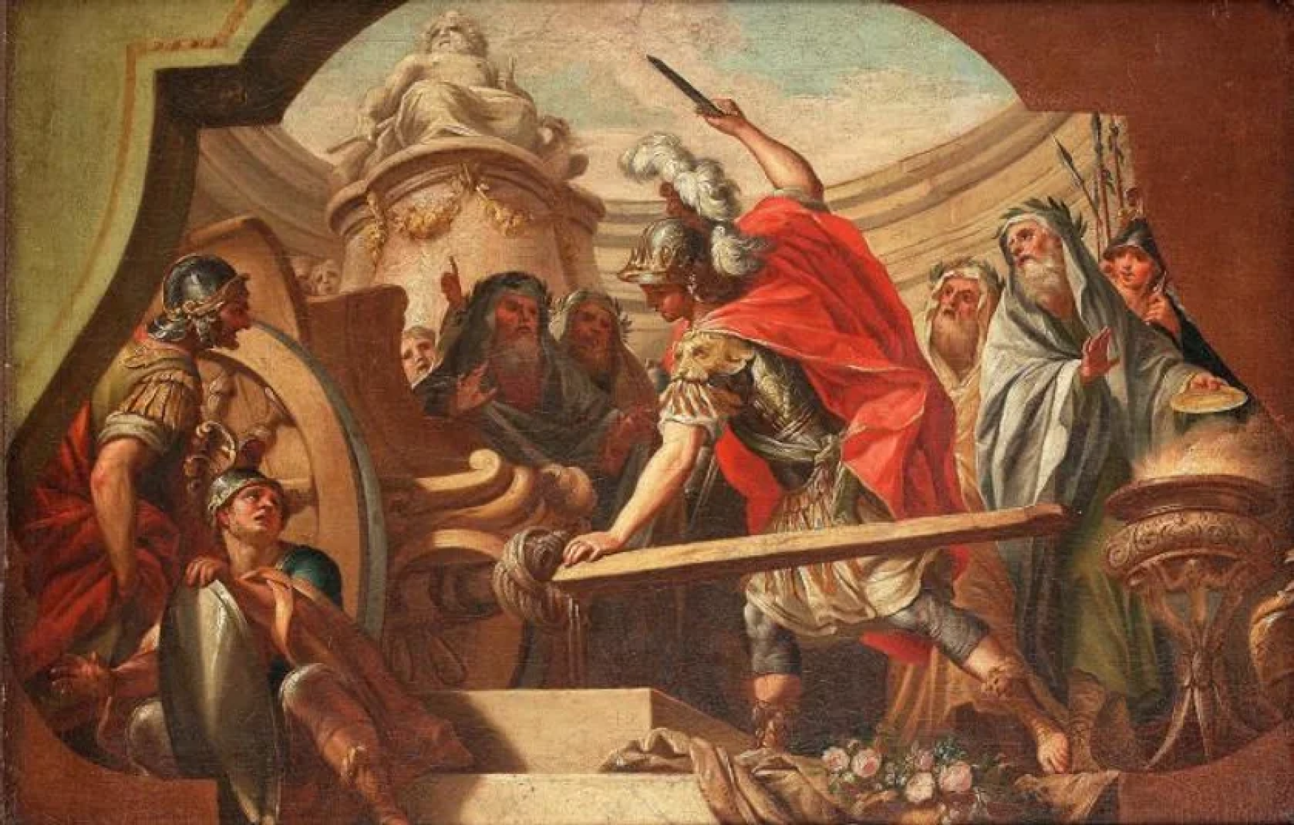 Alexander cutting a knot with a sword