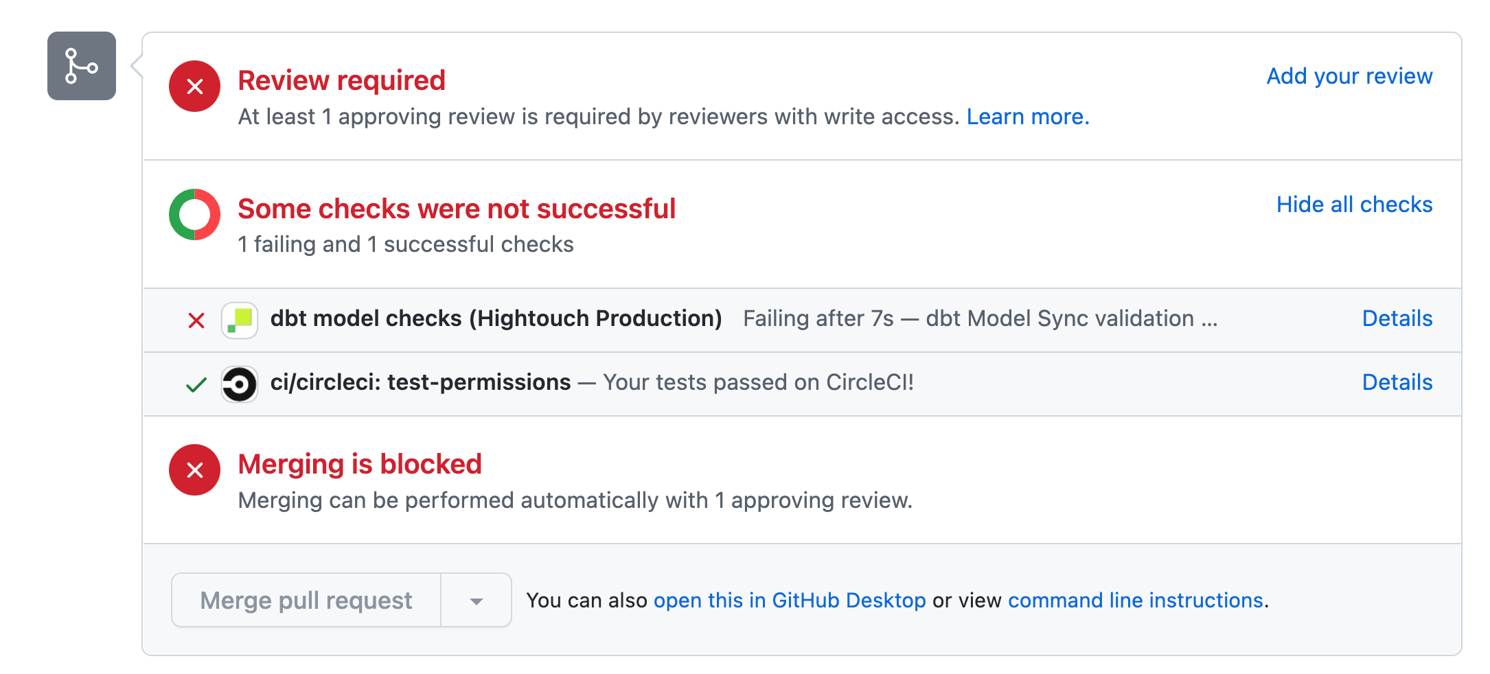 Failed Hightouch commit check