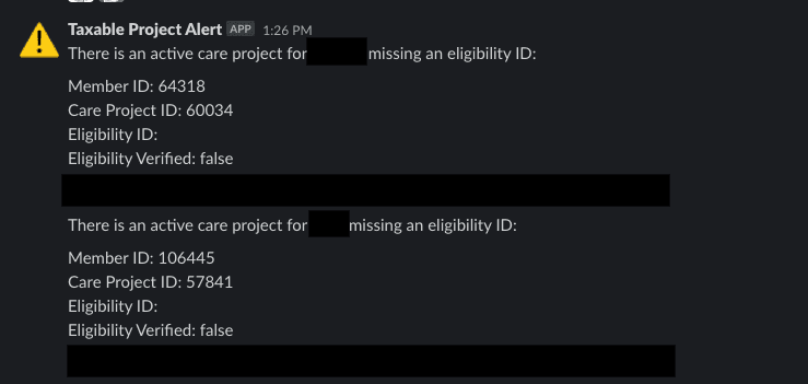 A Slack alert powered by Hightouch