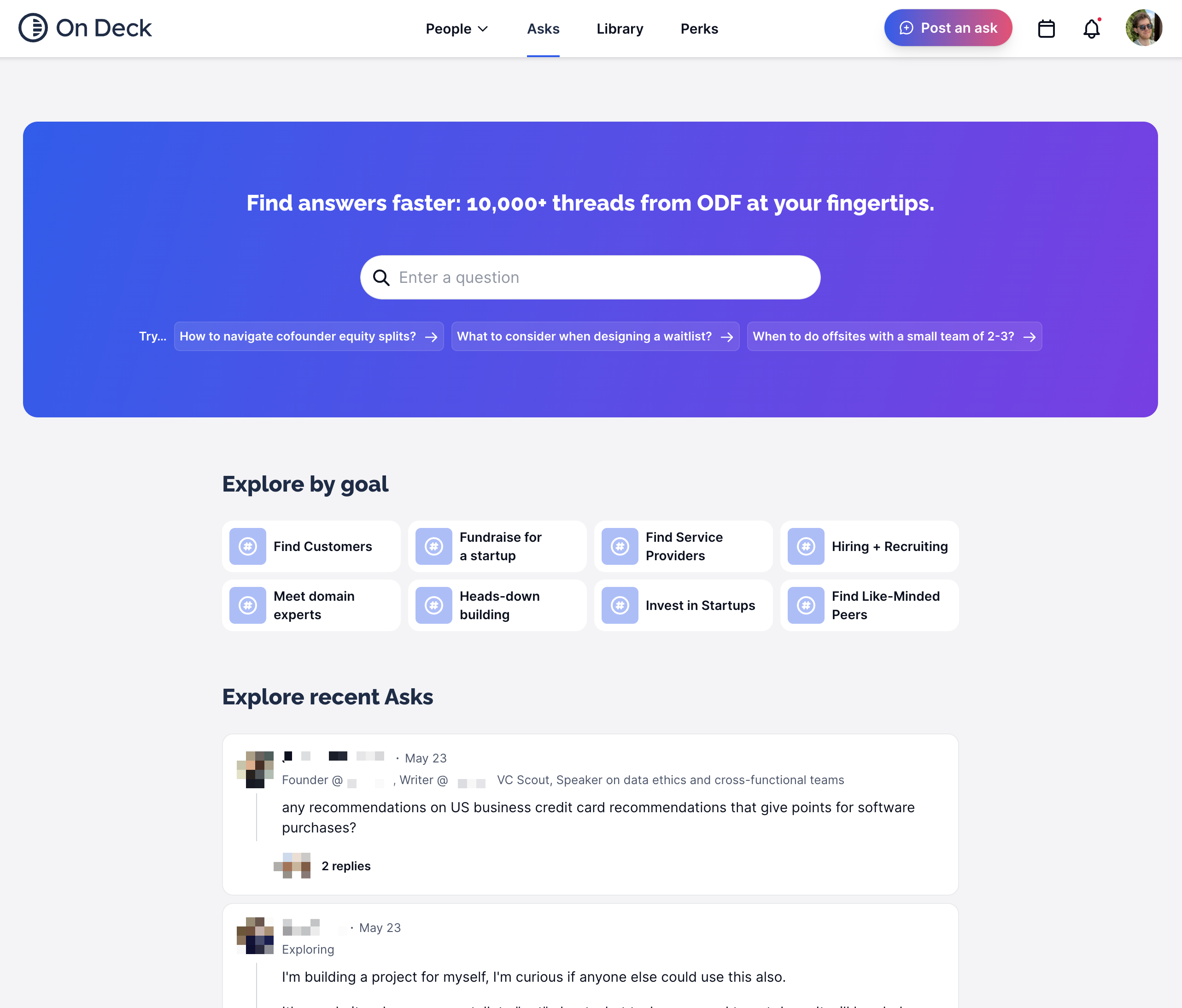 On Deck search functionality
