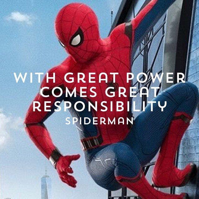 Image of Spiderman power and responsibility quote