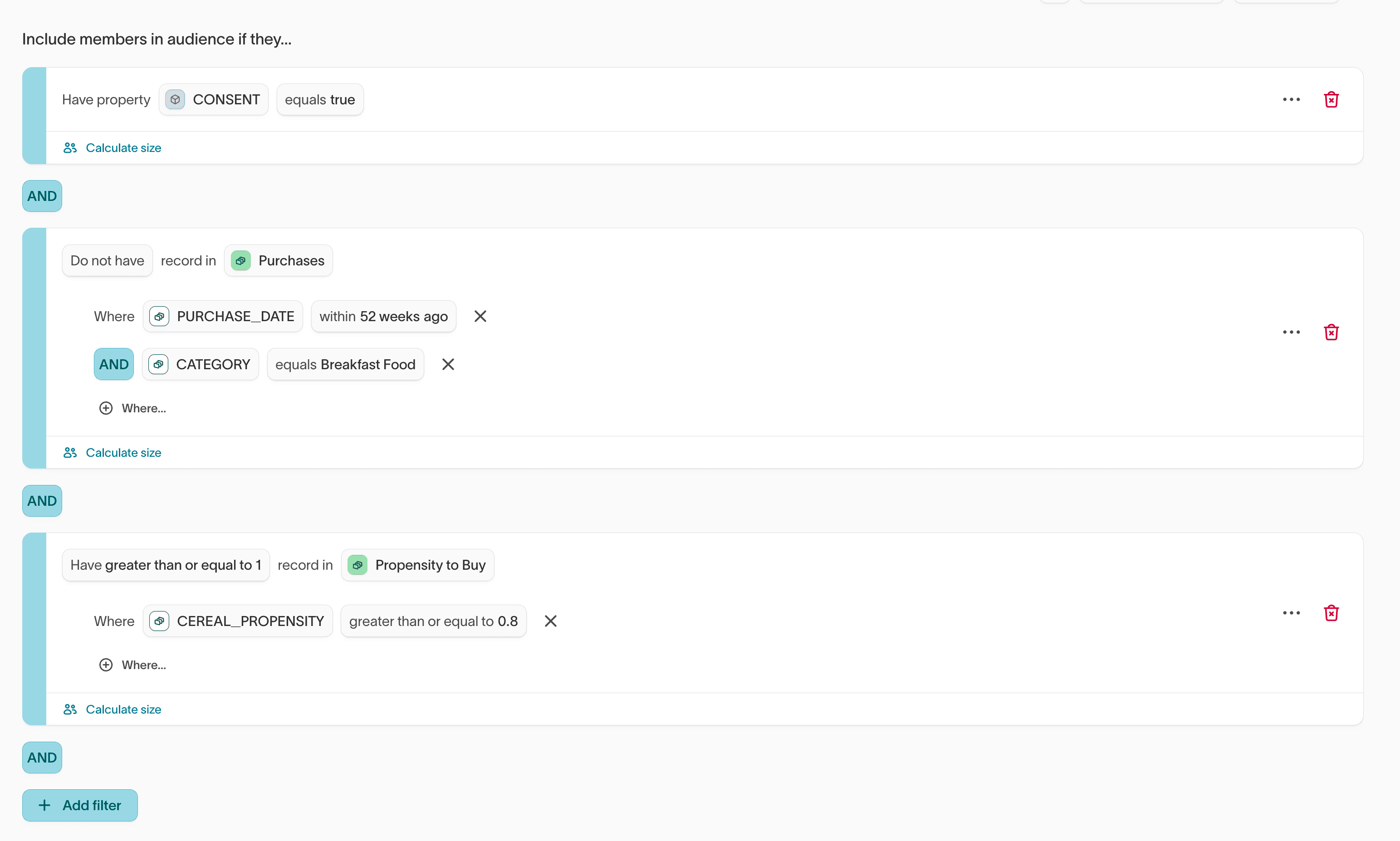 Hightouch Retail Media Audience Example