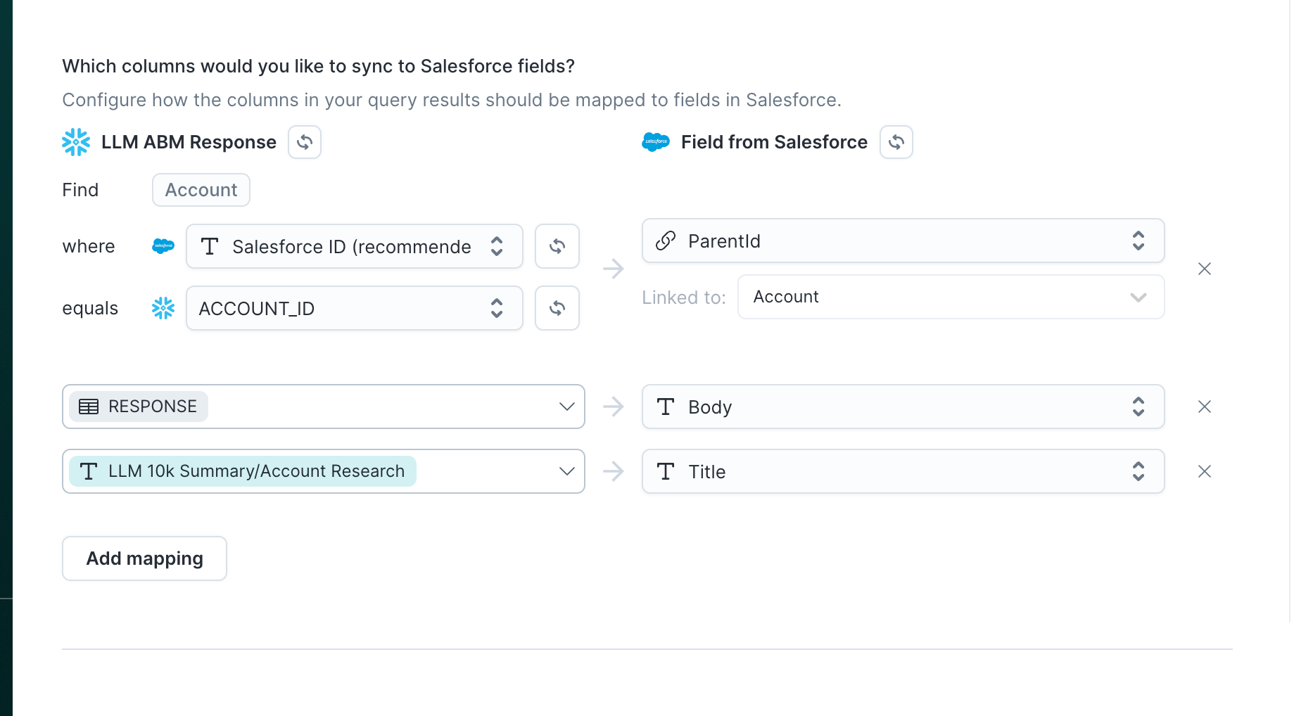 Sync to Salesforce