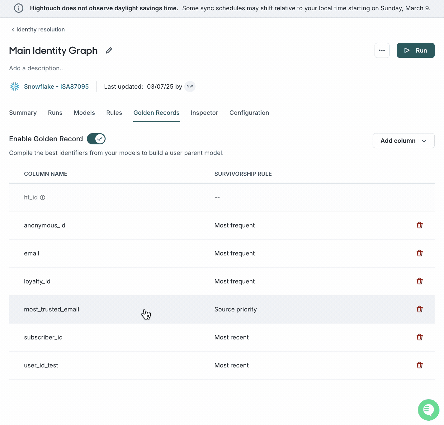 Advanced Golden Record logic
