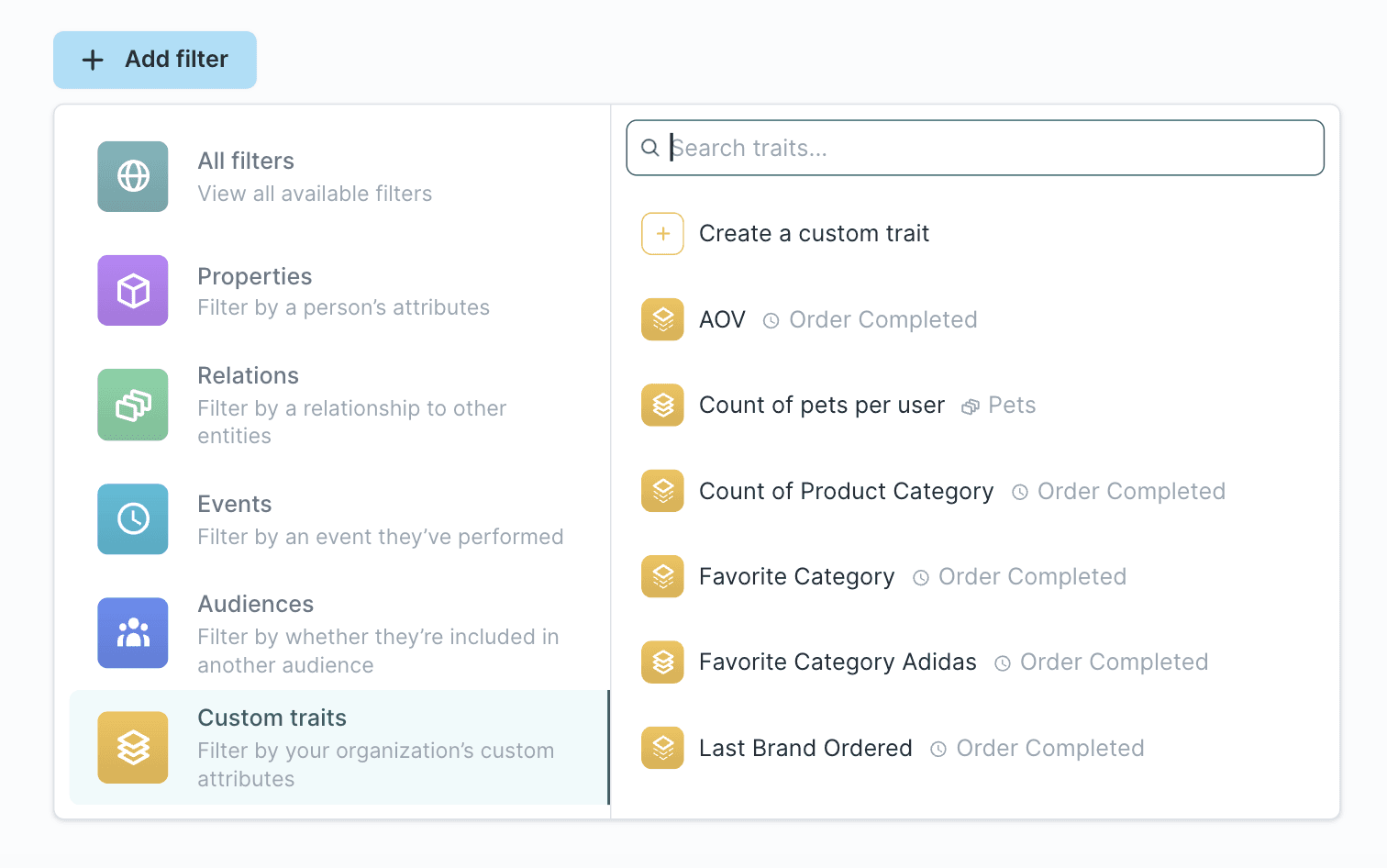 Custom traits in Hightouch
