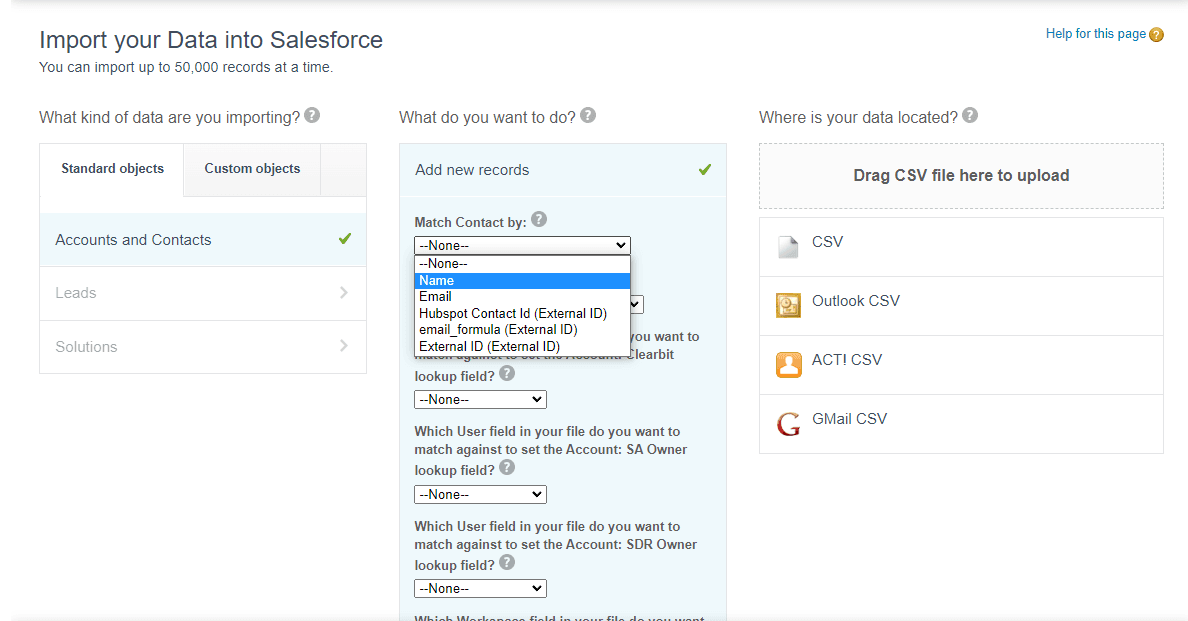 How to Setup Salesforce Data Import Wizard | Hightouch