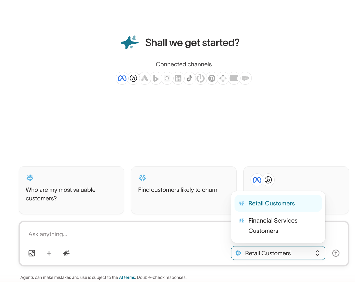 Select a parent model from the chat input