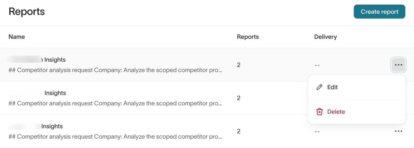 Edit report