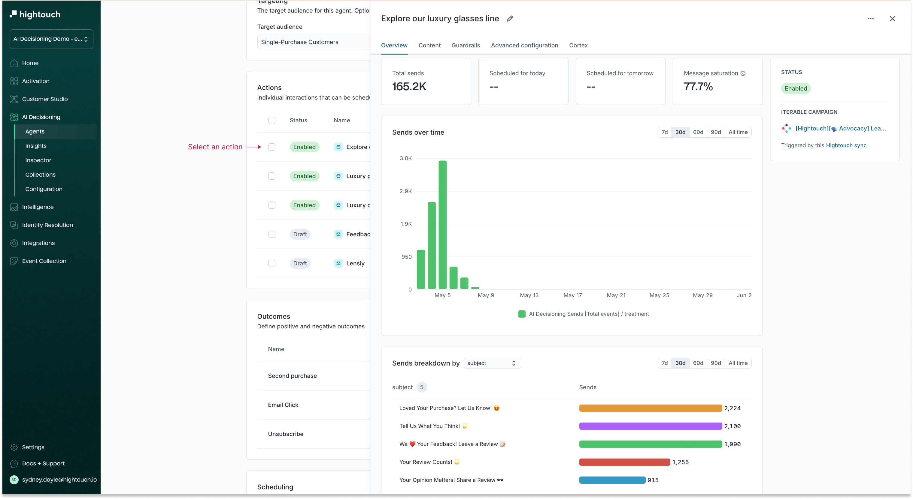 Actions Page.