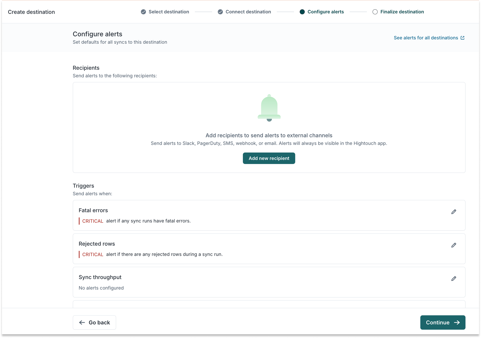 Configure alerts