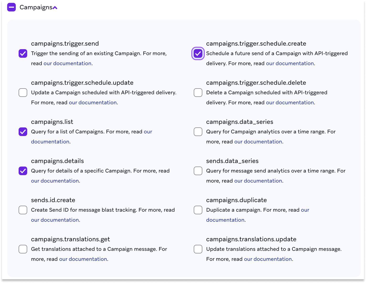 Campaign permissions