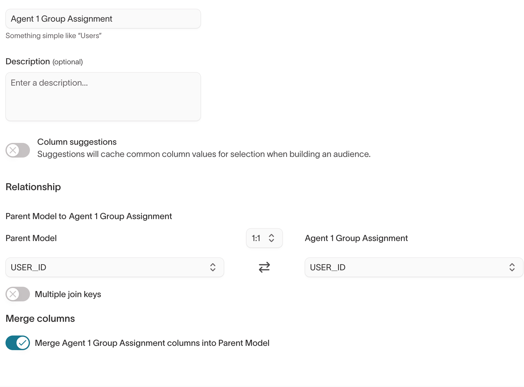 Related model configuration