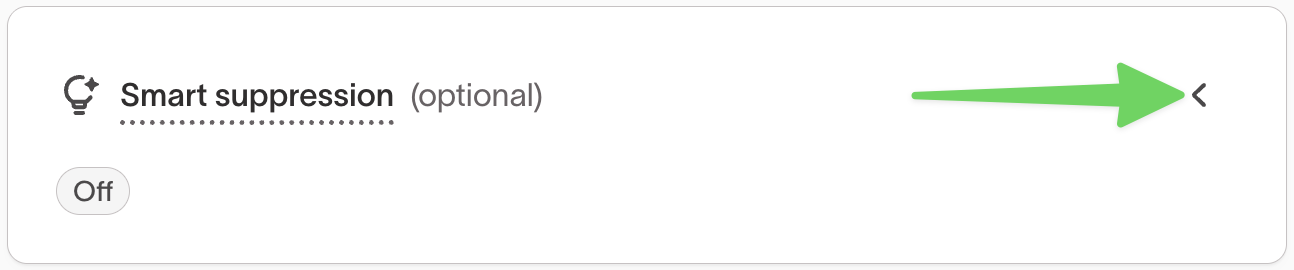 Smart Suppression configuration panel in agent settings