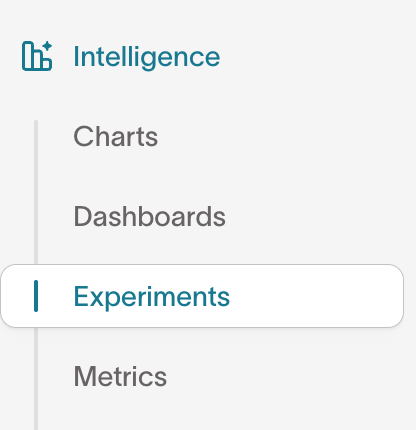 Experiments navigation