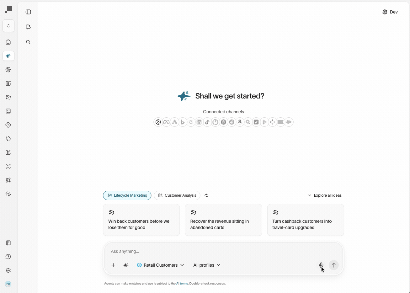 Microphone control in the agent chat box
