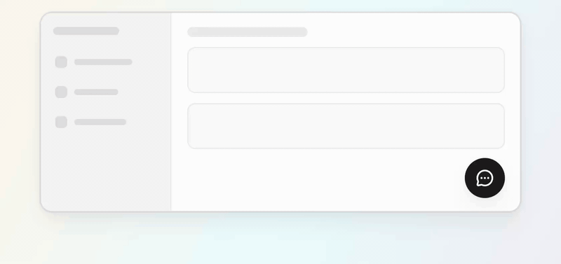 Support chat in the left nav sidebar