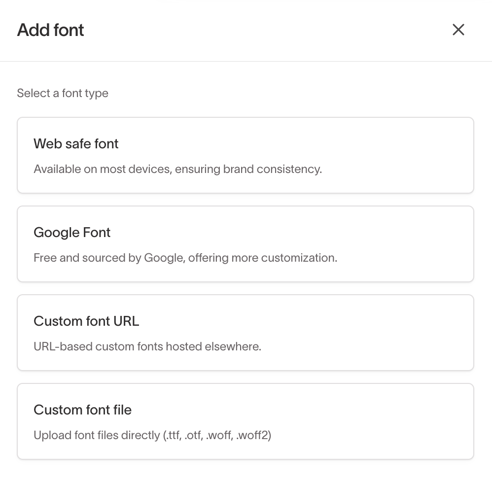 Add font dialog