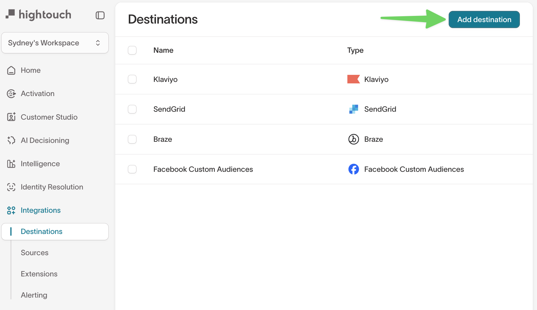 Add a destination