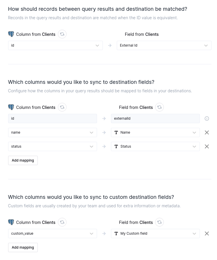 Client Success sync configuration