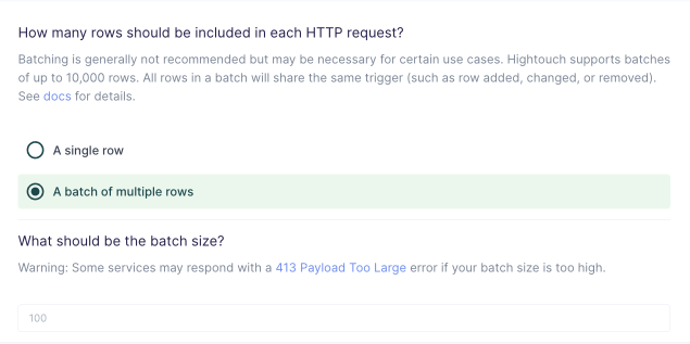 Setting up the HTTP Request destination in the Hightouch UI