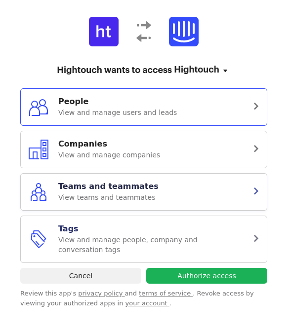 Creating an association in the Hightouch UI