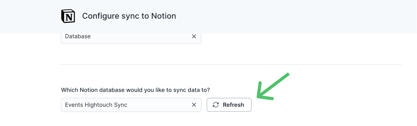 Refreshing Notion databses in the Hightouch UI