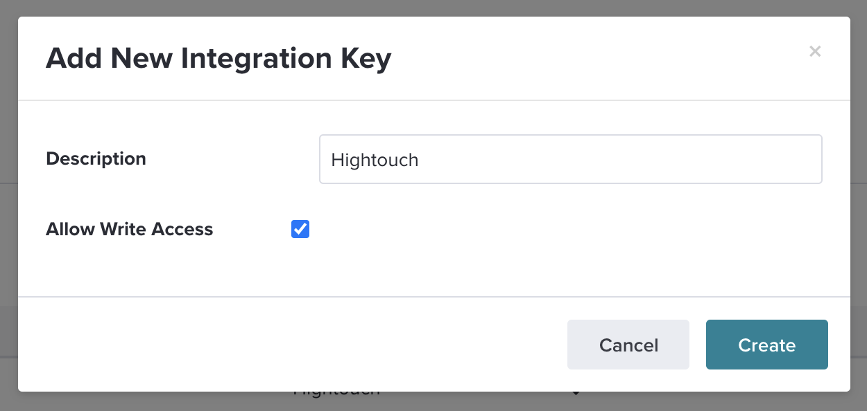 Integration Key creation in the Pendo UI