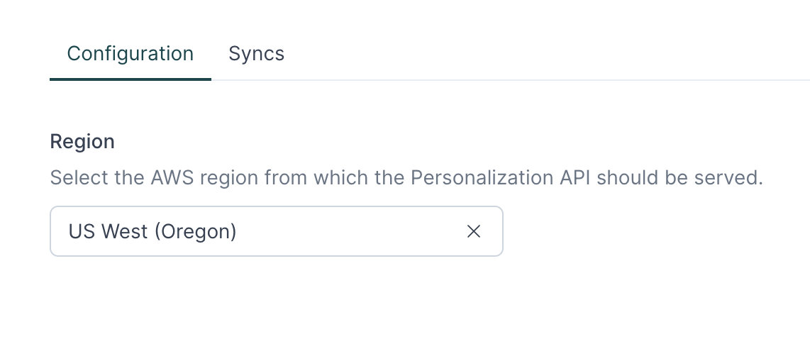 Personalization API destination configuration