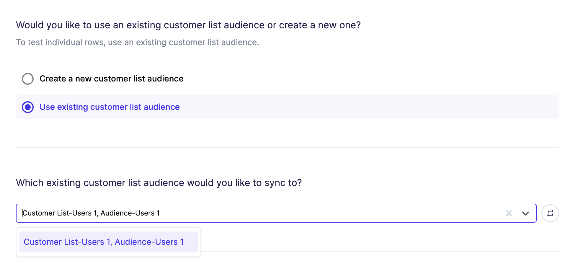 Using an existing customer list audience