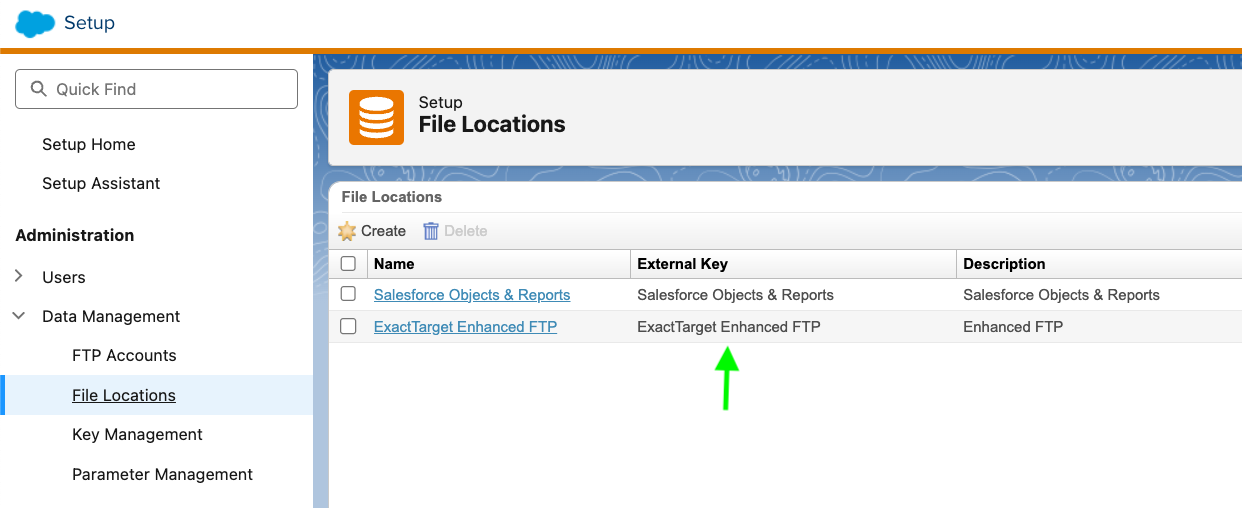 File Location External Key