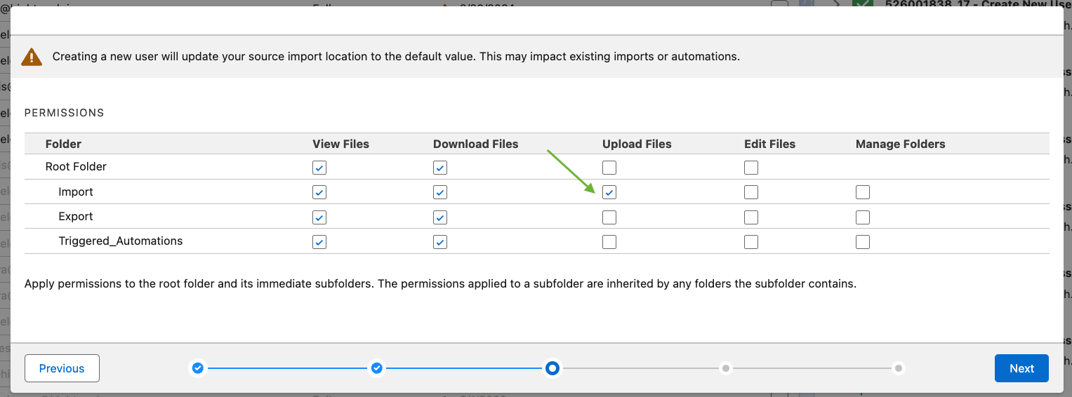 FTP permissions in SFMC