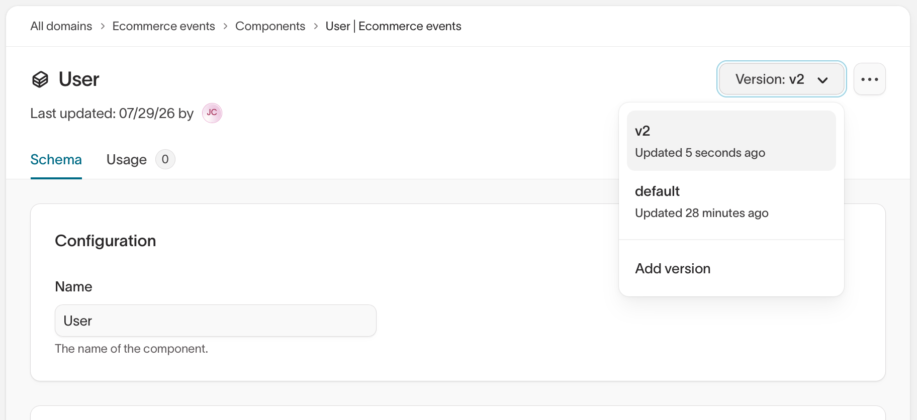 Component versioning