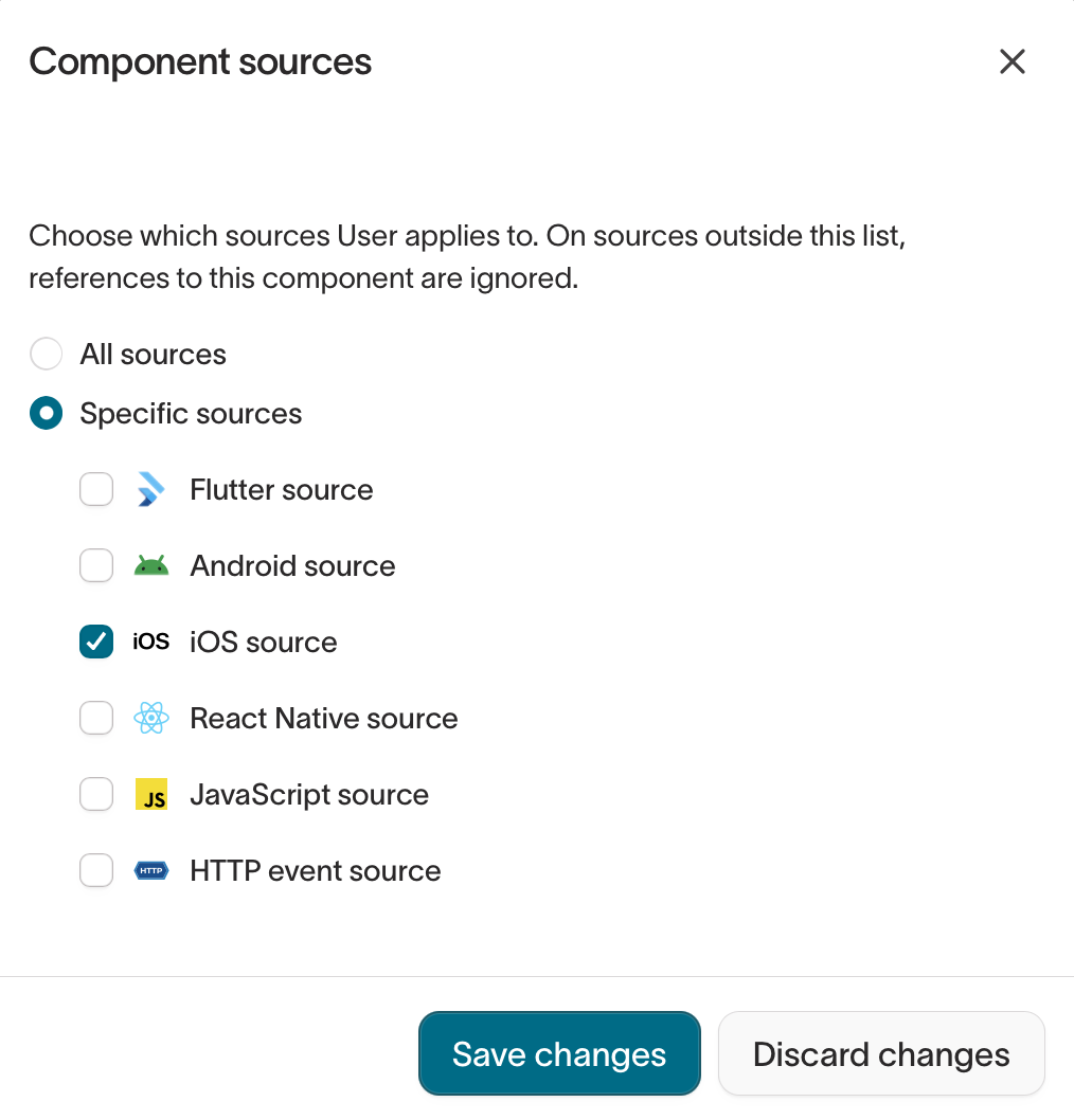 Select component sources