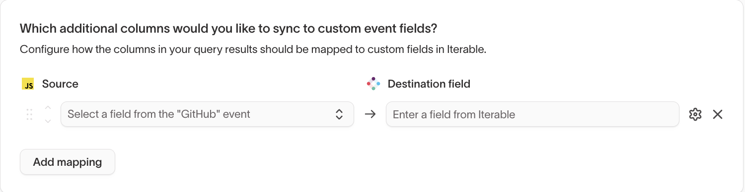 Custom event mapping