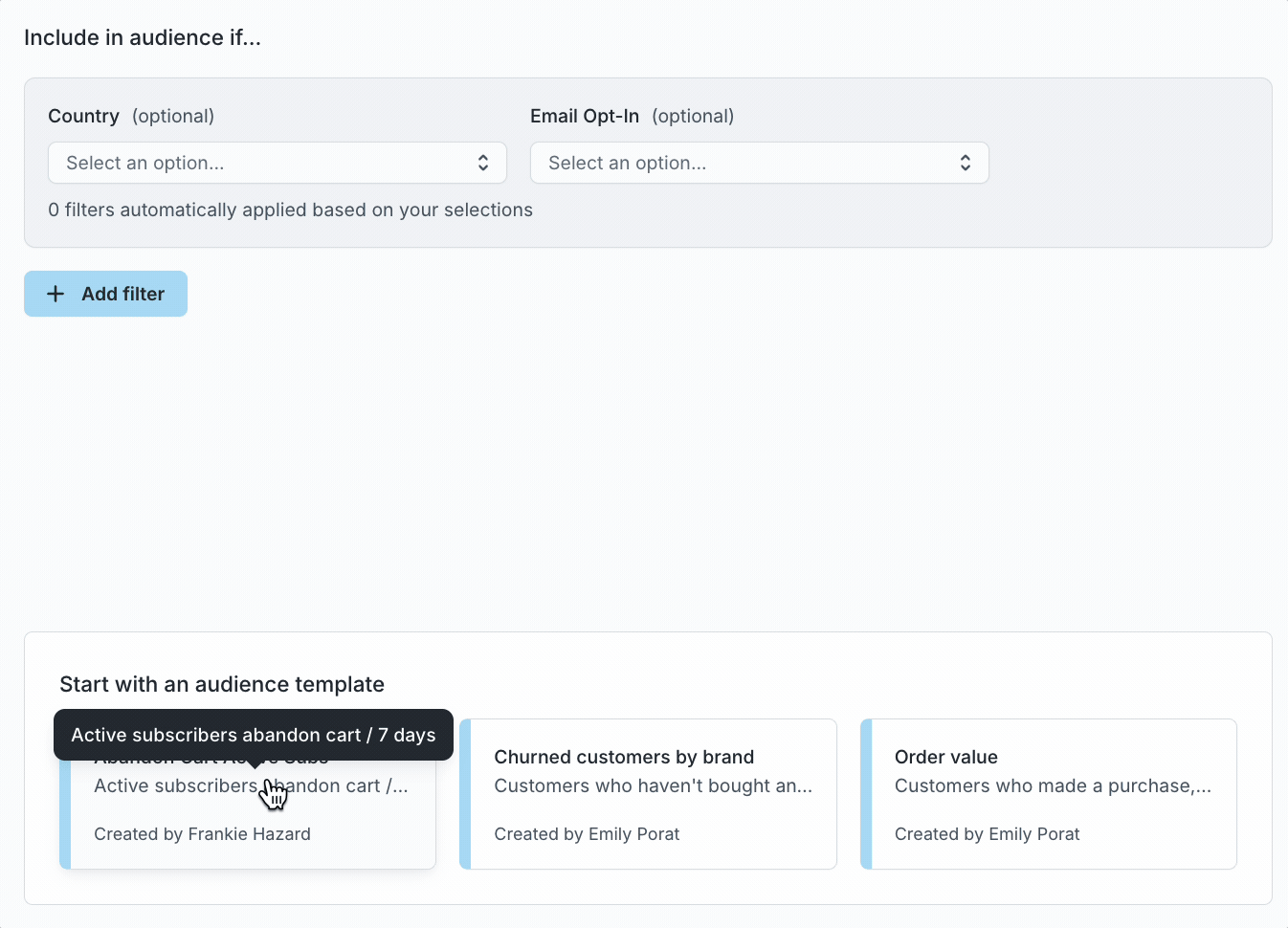 Audience builder