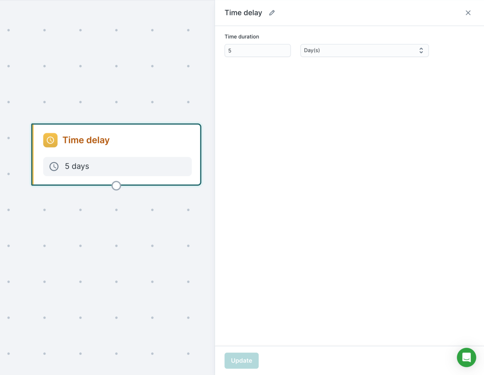 Viewing a time delay tile's configuration in a Journey in the Hightouch UI